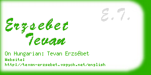 erzsebet tevan business card