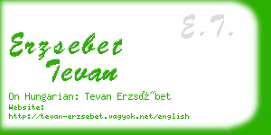 erzsebet tevan business card